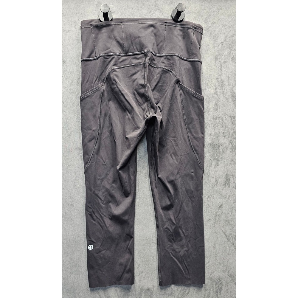 Lululemon Speed Up Crop High Rise Gray Leggings Side Pockets Size 6 LW6AS5S - Picture 4 of 12